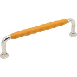 1353-128Ledergriff, Natur/Vernickelt