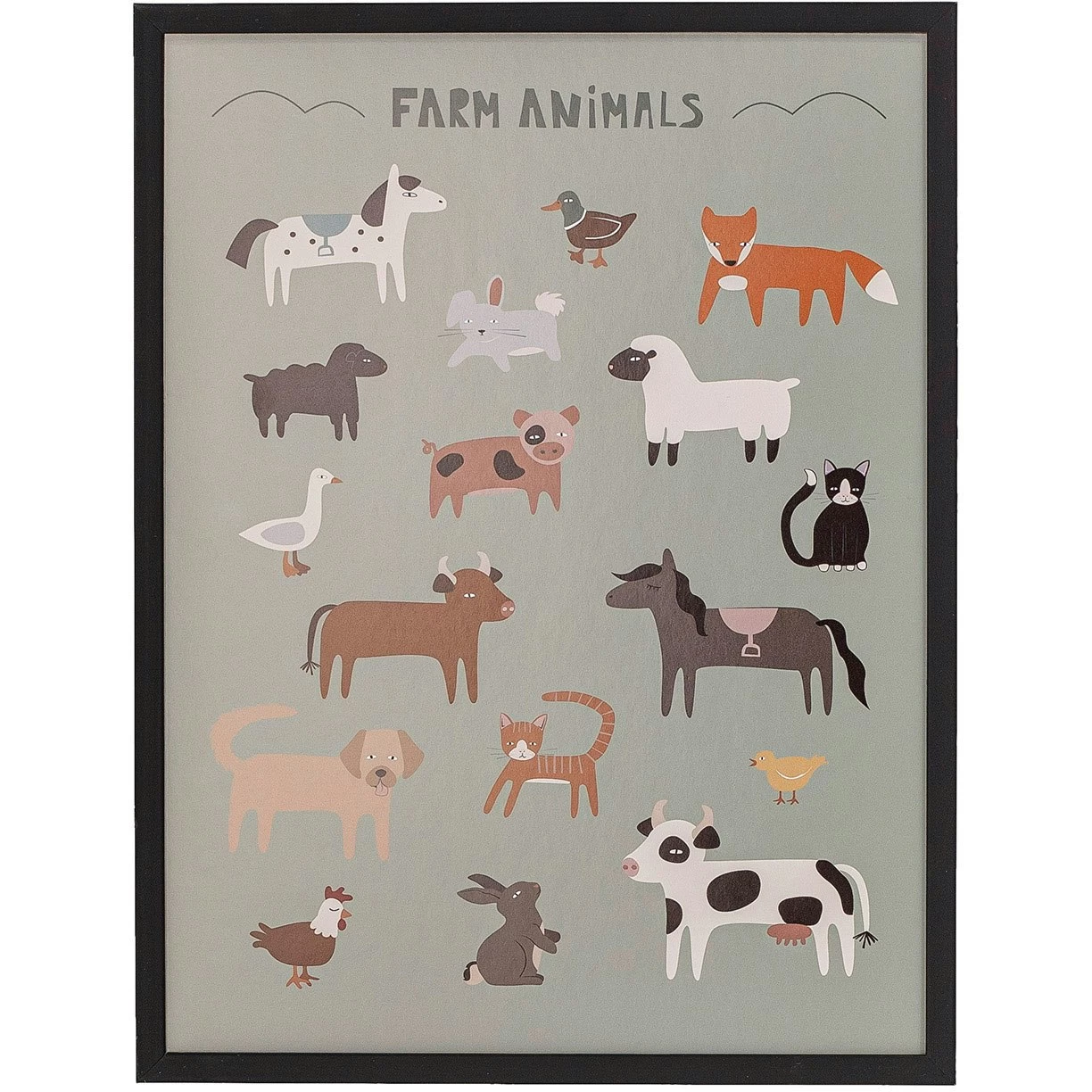 Bloomingville Nels Rahmen Mit Poster 42x32 Cm, Schwarz