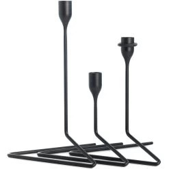 Puzzle Candle Holders 3-pack, Black