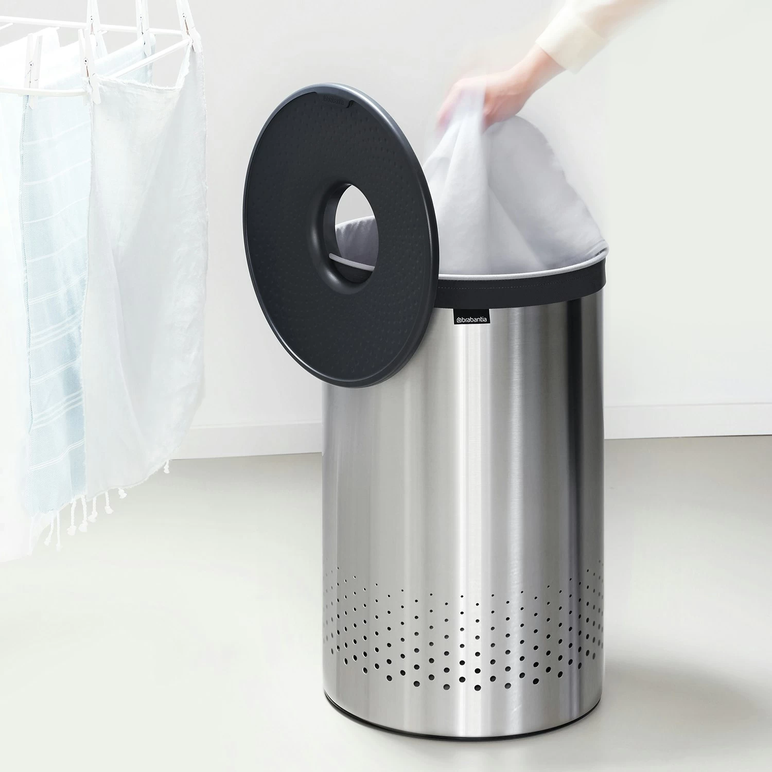 Brabantia Wäschekorb 60L, Matt Steel – Bild 2