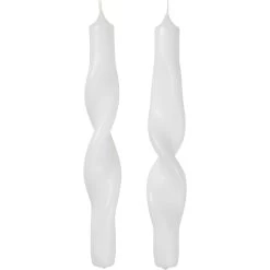 Broste Copenhagen Twist Kerze 23 Cm 2-er Set, Pure White