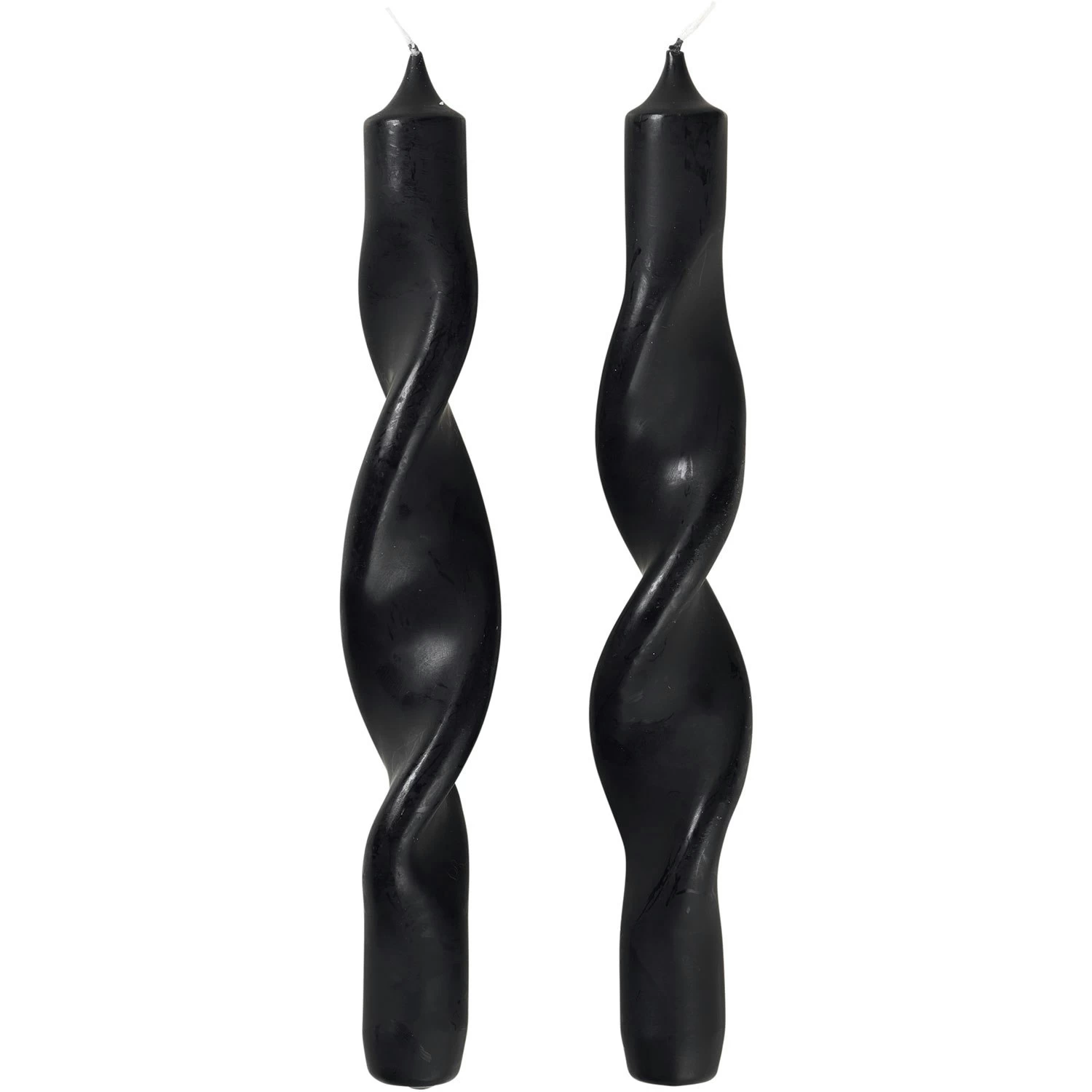 Broste Copenhagen Twist Kerze 23 Cm 2-er Set, Simply Black