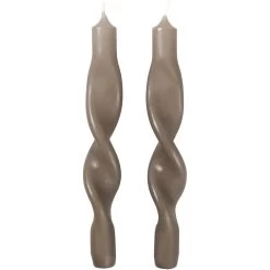 Broste Copenhagen Twist Kerze 23 Cm 2-er Set, Leinen