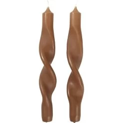 Broste Copenhagen Twist Kerze 23 Cm 2-er Set, Mocca