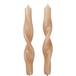 Broste Copenhagen Twist Kerze 23 Cm 2-er Set, Walnussfarben