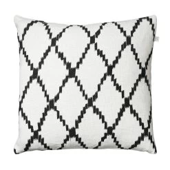 Ikat Kerela Kissenbezug 50x50cm, Weiss/ Schwarz