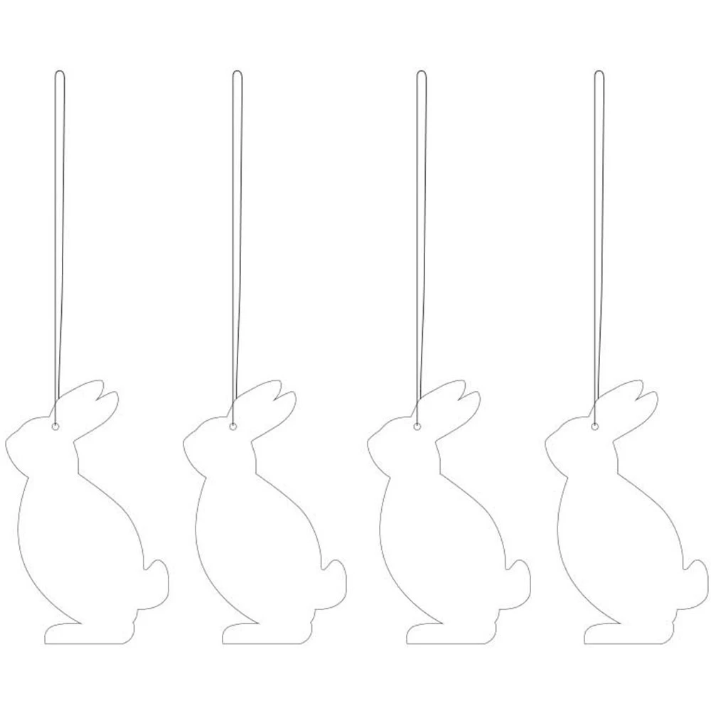 Hare Osterdeko Edelstahl 4-er Set, Weiß