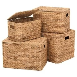 Dixie Körbe Wasserhyazinthe Rechteckig 4-er Set