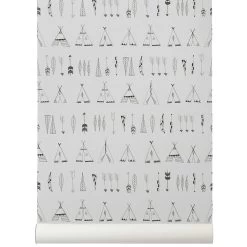 Native Tapete, Schwarz/Weiss