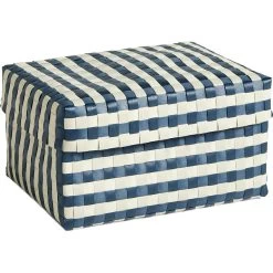 Hay Maxim Stripe Aufbewahrungsbox M, Blau/Sand