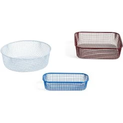 Hay Trinkets Metalldrahtkörbe 3-er Set, Blau