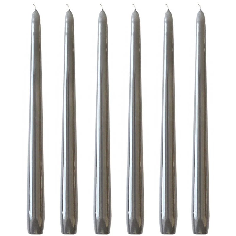 Tafelkerzen 6 Stk., Grey Gloss – Bild 2