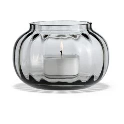 Holmegaard Primula Kerzenständer, Smoked Grey