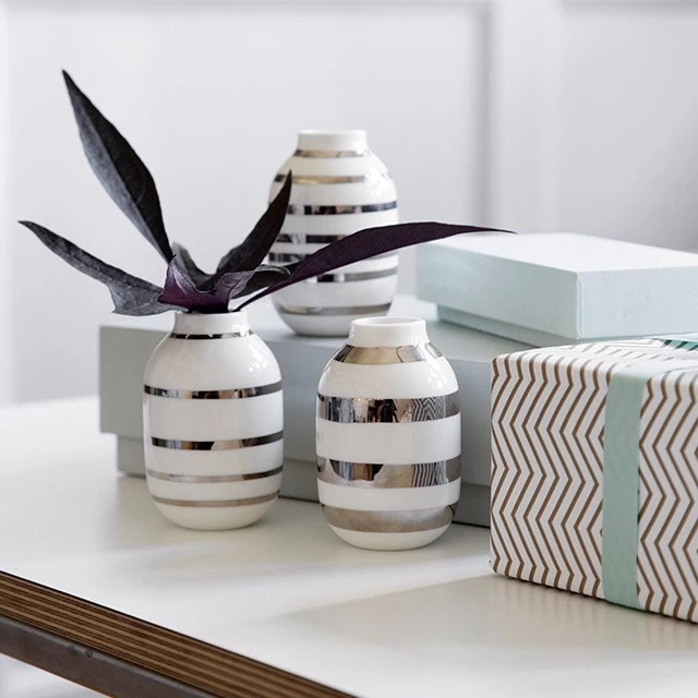 Kähler Omaggio Miniaturvase 3er-Pack, Silber – Bild 3