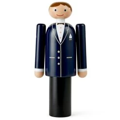 Kay Bojesen Groom Holzfigur, Schwarz/Schwarz / Weiß