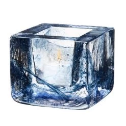 Kosta Boda Brick Kerzenhalter 7,5x8,5 Cm, Blau