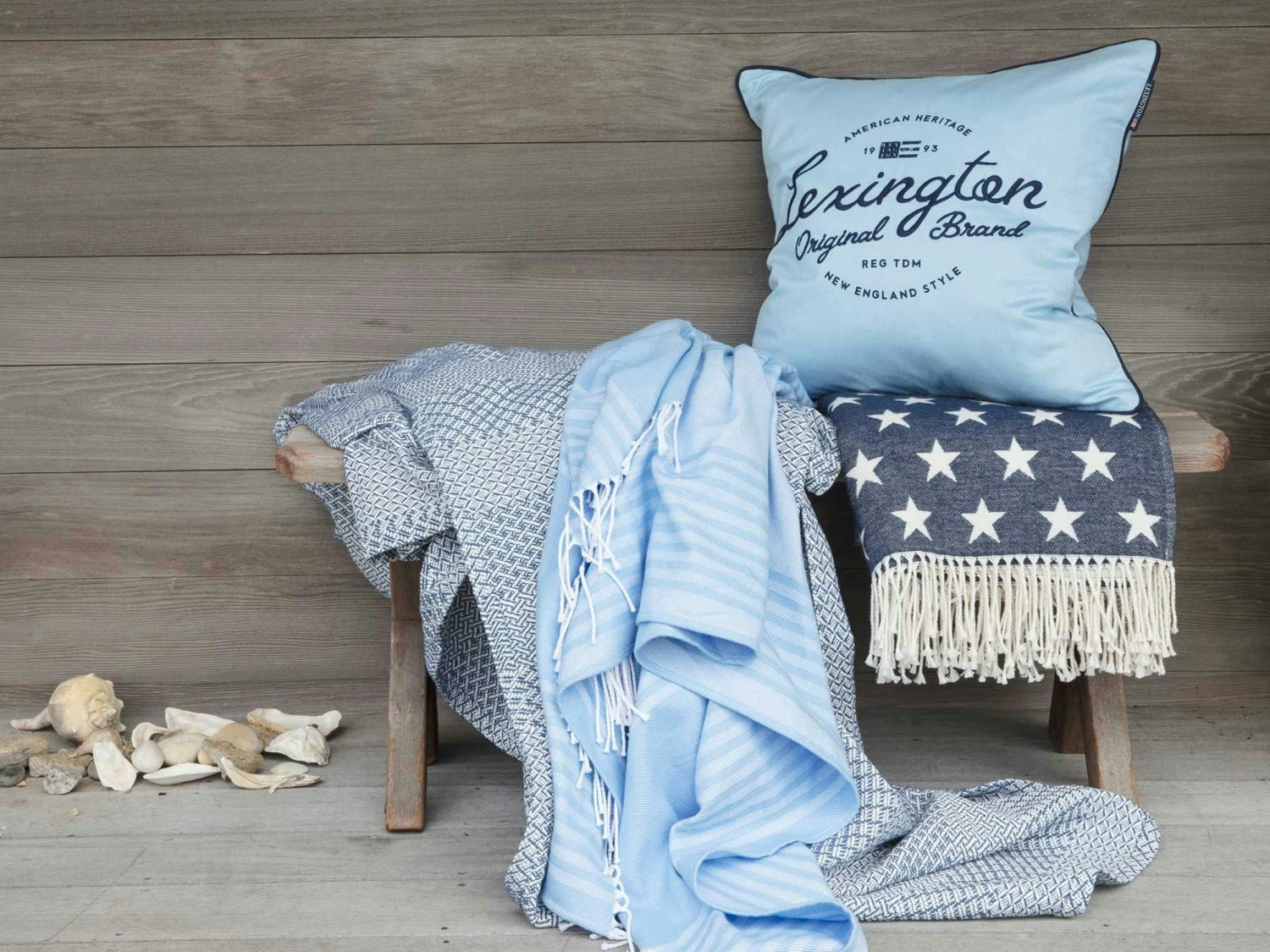 Lexington Flag Bettüberwurf 130 X 170 Cm, Weiß/Marineblau – Bild 4