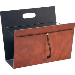 LIND DNA Zeitungsständer L: 38 Cm, Bull Cognacfarben / Alu Anthrazit