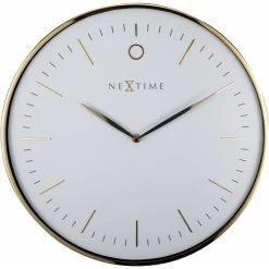 NeXtime Glamour Wall Clock, White/Gold