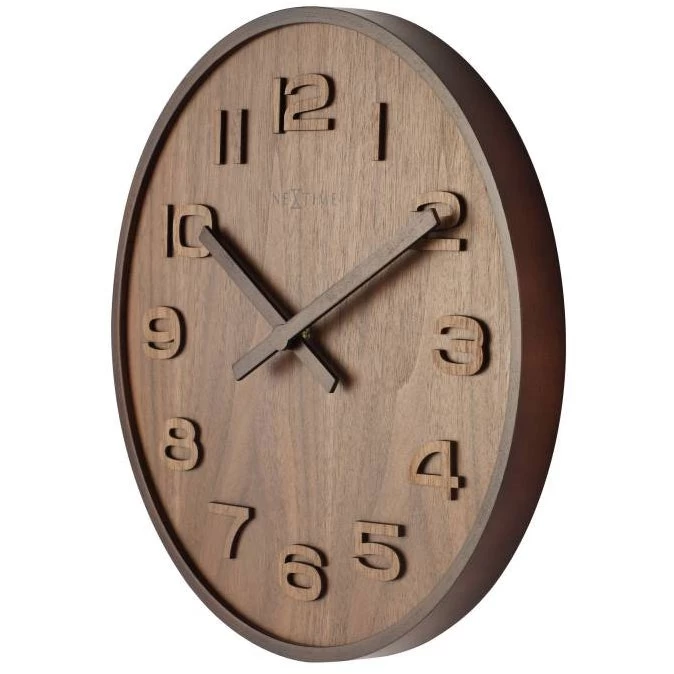 NeXtime Wood Wood Wall Clock Medium, Brown – Bild 3