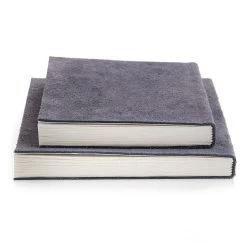 Suede Notizbuch Small, Stone Grey