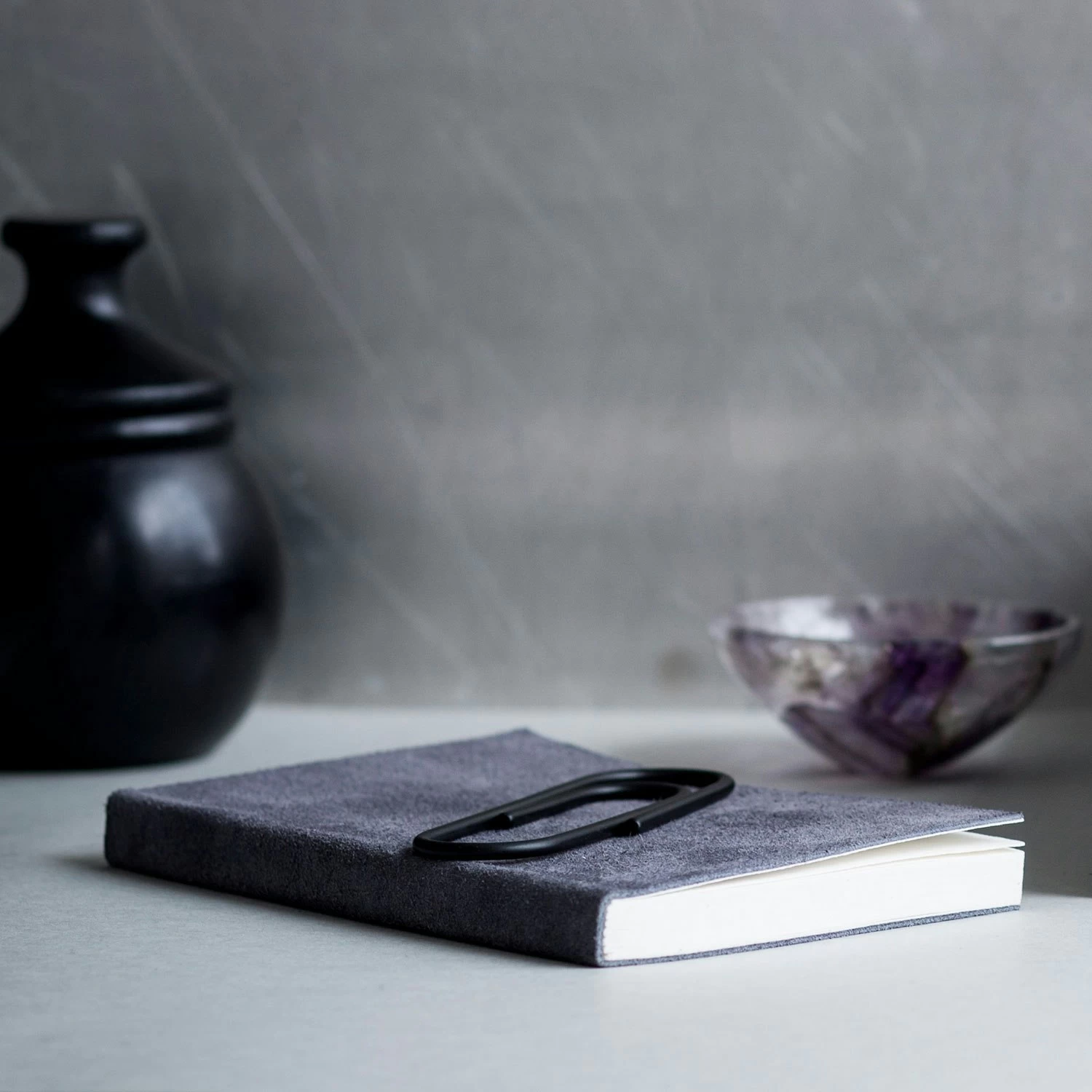 Suede Notizbuch Small, Stone Grey – Bild 2