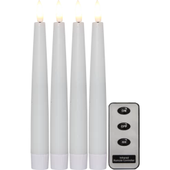 Star Trading Flamme Slim Spitzkerze 4-er Set, Weiß