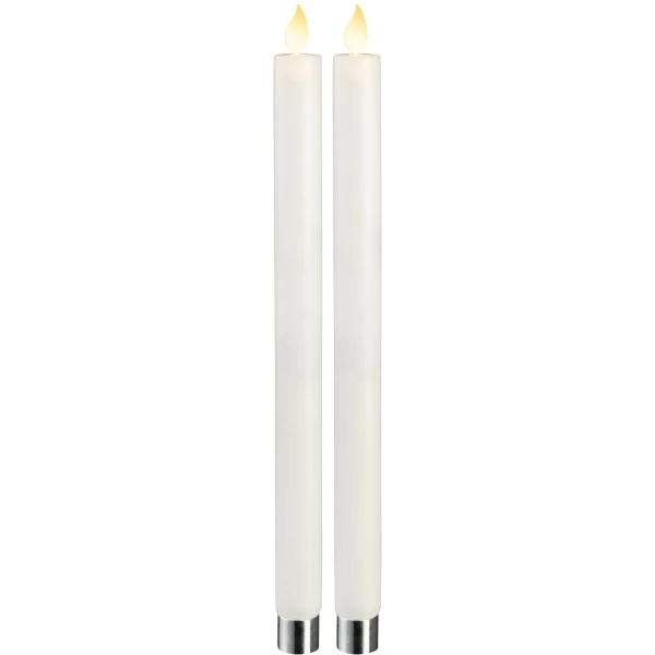 Star Trading LED Antike Kerze Mit Funkelnder Flamme Weiß 2-er Set, 30 Cm