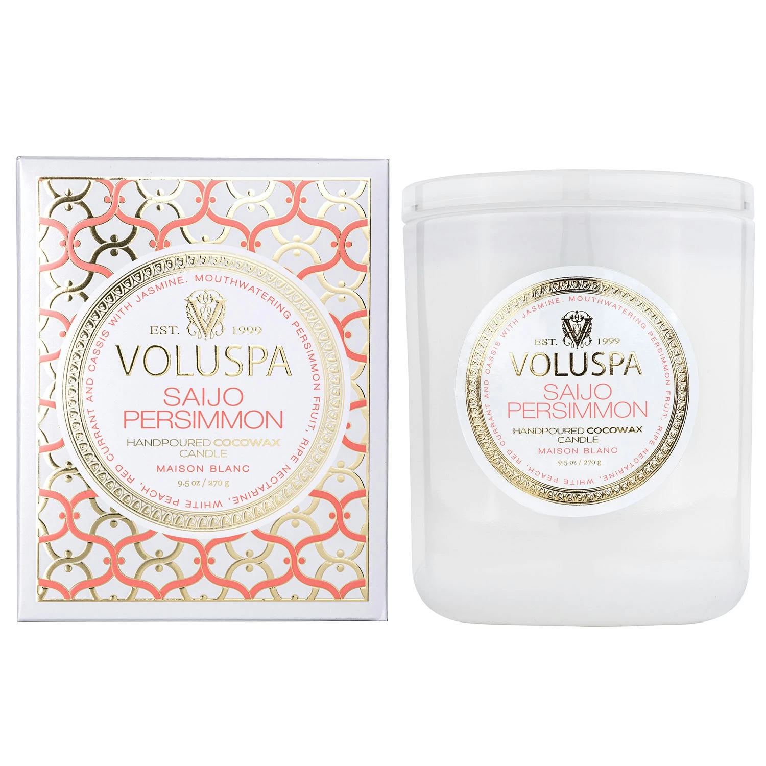 Voluspa Maison Classic Boxed Duftkerze, Saijo Persimmon